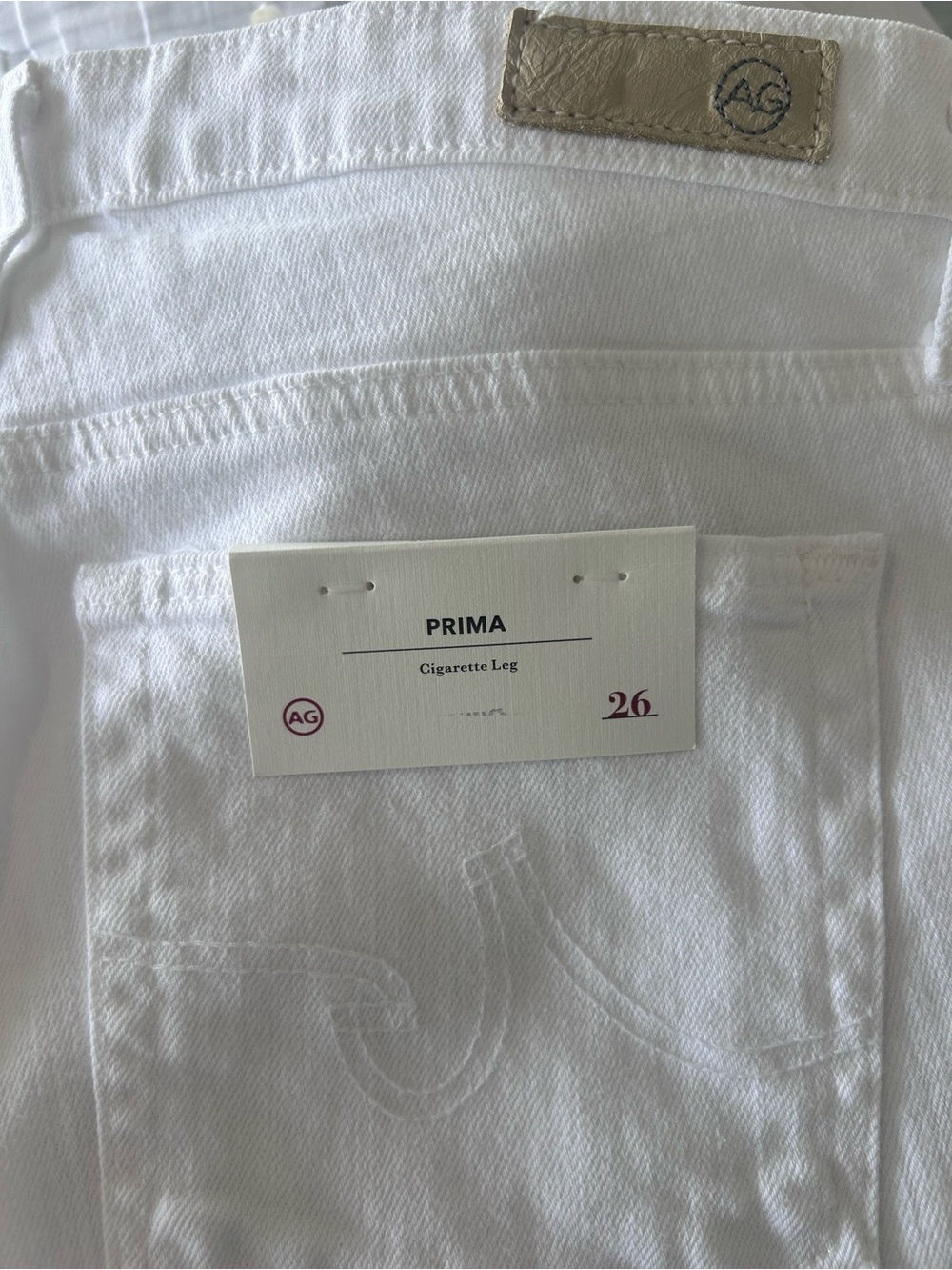 Ag Adriano Goldschmied White Prima Cigarette Leg Jeans